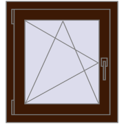 Okna skrzydłowe 600x650 mm CLASICTHERM 70 MAHAGON_SAPELI dwustronny