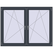 REHAU ENERGY-SAVING SYNEGO MD 1725x1250 mm ANTHRACITE_GREY_STRUKTURAL dwustronny