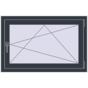 REHAU OPTIMUM EURO-DESIGN 70 1000x700 mm ANTHRACITE_GREY_STRUKTURAL dwustronny