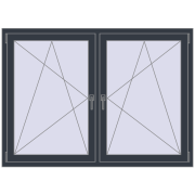 REHAU ENERGY-SAVING SYNEGO MD 1575x1145 mm ANTHRACITE_GREY_STRUKTURAL dwustronny