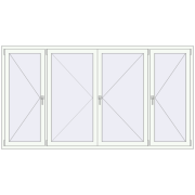 REHAU ENERGY-SAVING SYNEGO MD 2600x1400 mm RAL 9016 Traffic white two-sided