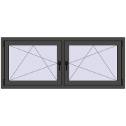 Okna skrzydłowe 1680x680 mm REHAU ENERGY-SAVING SYNEGO MD BASALT_GREY dwustronny