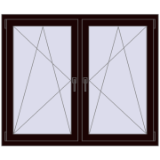 REHAU ENERGY-SAVING SYNEGO MD 1410x1145 mm CHOCOLATE_BROWN dwustronny