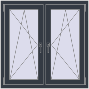 Okna skrzydłowe 1020x1010 mm REHAU ENERGY-SAVING SYNEGO MD ANTHRACITE_GREY_STRUKTURAL dwustronny