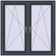 REHAU ENERGY-SAVING SYNEGO MD 1245x1175 mm ANTHRACITE_GREY_STRUKTURAL dwustronny REHAU ENERGY-SAVING SYNEGO MD 1245x1175 mm ANTHRACITE_GREY_STRUKTURAL dwustronny
