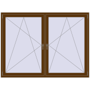 REHAU OPTIMUM EURO-DESIGN 70 1900x1400 mm WALNUT two-sided