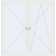 REHAU ENERGY-SAVING SYNEGO MD 2100x2170 mm RAL 9016 Traffic white two-sided