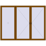 REHAU ENERGY-SAVING SYNEGO MD 3000x2300 mm GOLDEN OAK dwustronny