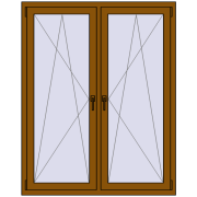 REHAU ENERGY-SAVING SYNEGO MD 1320x1595 mm GOLDEN OAK dwustronny