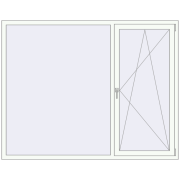 REHAU ENERGY-SAVING SYNEGO MD 2021x1590 mm RAL 9016 Traffic white two-sided