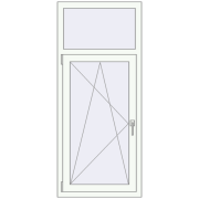 Tilt-and-Turn 670x1550 mm EPSILON OPTIMA RAL 9016 Traffic white two-sided