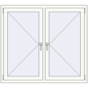 REHAU OPTIMUM EURO-DESIGN 70 1250x1170 mm RAL 9016 Traffic white two-sided