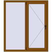 REHAU OPTIMUM EURO-DESIGN 70 1300x1500 mm GOLDEN OAK two-sided