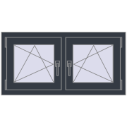 Okna skrzydłowe 990x500 mm REHAU OPTIMUM EURO-DESIGN 70 ANTHRACITE_GREY_STRUKTURAL dwustronny