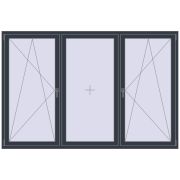 REHAU OPTIMUM EURO-DESIGN 70 2400x1600 mm ANTHRACITE_GREY_STRUKTURAL two-sided