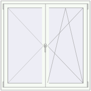 REHAU ENERGY-SAVING SYNEGO MD 1340x1310 mm RAL 9016 Traffic white two-sided