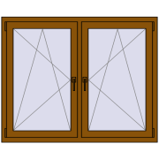 REHAU ENERGY-SAVING SYNEGO MD 1380x1085 mm GOLDEN OAK dwustronny