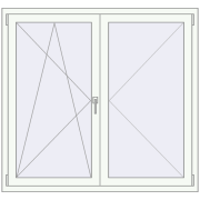 REHAU OPTIMUM EURO-DESIGN 70 1390x1300 mm RAL 9016 Traffic white two-sided