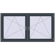 Okna skrzydłowe 1840x935 mm REHAU ENERGY-SAVING SYNEGO MD ANTHRACITE_GREY_STRUKTURAL dwustronny