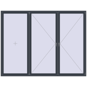 REHAU ENERGY-SAVING SYNEGO MD 3000x2300 mm ANTHRACITE_GREY_STRUKTURAL dwustronny