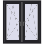 Okna skrzydłowe 1080x1205 mm REHAU ENERGY-SAVING SYNEGO MD BLACK_ULTI-MATT dwustronny