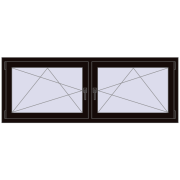 Okna skrzydłowe 1830x665 mm REHAU ENERGY-SAVING SYNEGO MD BLACK_BROWN dwustronny