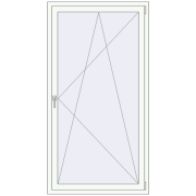 REHAU OPTIMUM EURO-DESIGN 70 1000x1850 mm RAL 9016 Traffic white two-sided