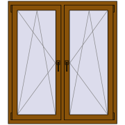 REHAU OPTIMUM EURO-DESIGN 70 1200x1350 mm GOLDEN OAK two-sided