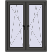 Okna skrzydłowe 1020x1265 mm REHAU ENERGY-SAVING SYNEGO MD BASALT_GREY dwustronny