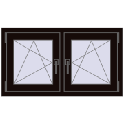 Okna skrzydłowe 990x560 mm REHAU OPTIMUM EURO-DESIGN 70 BLACK_BROWN dwustronny