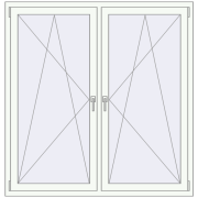 REHAU ENERGY-SAVING SYNEGO MD 1500x1550 mm RAL 9016 Traffic white two-sided