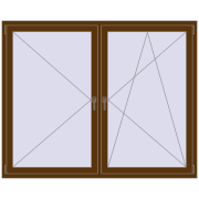 REHAU ENERGY-SAVING SYNEGO MD 1750x1450 mm WALNUT two-sided