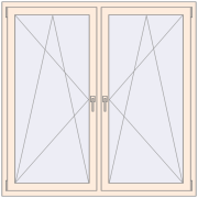 REHAU OPTIMUM EURO-DESIGN 70 1500x1500 mm CREAME_WHITE_50L-2 two-sided