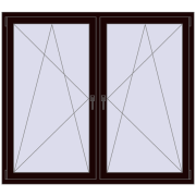 REHAU ENERGY-SAVING SYNEGO MD 1650x1520 mm CHOCOLATE_BROWN dwustronny