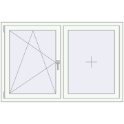 REHAU OPTIMUM EURO-DESIGN 70 1480x970 mm RAL 9016 Traffic white two-sided