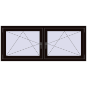 Okna skrzydłowe 1680x680 mm REHAU ENERGY-SAVING SYNEGO MD BLACK_BROWN dwustronny