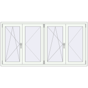 REHAU OPTIMUM EURO-DESIGN 70 1960x1000 mm RAL 9016 Traffic white two-sided