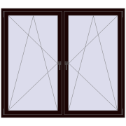 Okna skrzydłowe 1840x1565 mm REHAU ENERGY-SAVING SYNEGO MD CHOCOLATE_BROWN dwustronny