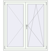 REHAU OPTIMUM EURO-DESIGN 70 1200x1400 mm RAL 9016 Traffic white two-sided