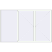 Okna skrzydłowe 3600x2300 mm REHAU OPTIMUM EURO-DESIGN 70 RAL 9016 Traffic white dwustronny
