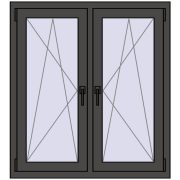 Okna skrzydłowe 1035x1100 mm REHAU ENERGY-SAVING SYNEGO MD BASALT_GREY dwustronny