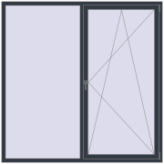 REHAU OPTIMUM EURO-DESIGN 70 2000x2000 mm ANTHRACITE_GREY_STRUKTURAL two-sided