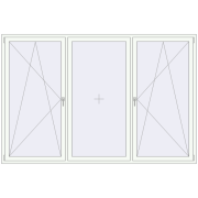 REHAU OPTIMUM EURO-DESIGN 70 2700x1800 mm RAL 9016 Traffic white two-sided