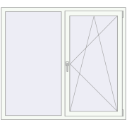 REHAU ENERGY-SAVING SYNEGO MD 1460x1370 mm RAL 9016 Traffic white two-sided
