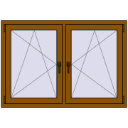 REHAU OPTIMUM EURO-DESIGN 70 1310x910 mm GOLDEN OAK two-sided