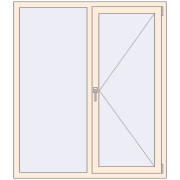 REHAU OPTIMUM EURO-DESIGN 70 1300x1500 mm CREAME_WHITE_50L-2 two-sided