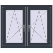 Tilt-and-Turn 1020x830 mm REHAU ENERGY-SAVING SYNEGO MD ANTHRACITE_GREY_STRUKTURAL two-sided