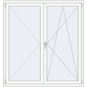 REHAU ENERGY-SAVING SYNEGO MD 1500x1600 mm RAL 9016 Traffic white two-sided