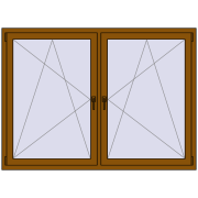 Okna skrzydłowe 1830x1295 mm REHAU ENERGY-SAVING SYNEGO MD GOLDEN OAK dwustronny