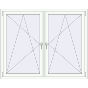 Tilt-and-Turn 1635x1310 mm REHAU ENERGY-SAVING SYNEGO MD GOLDEN OAK external